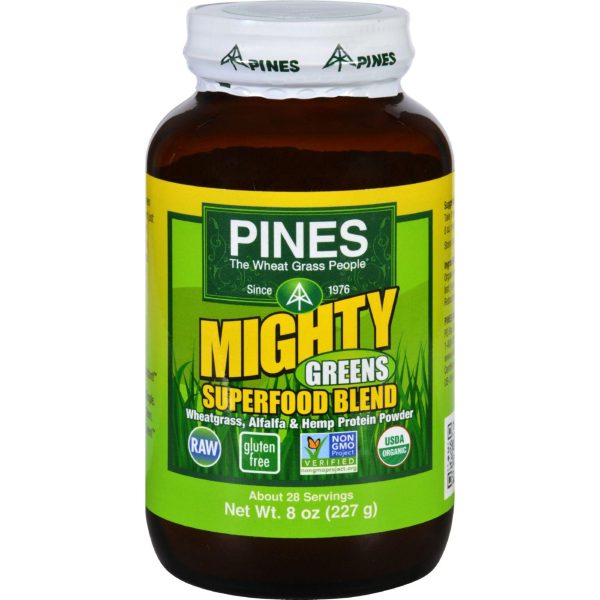 Pines International Mighty Greens Superfood Blend Powder - Organic - 8 Oz Cheap