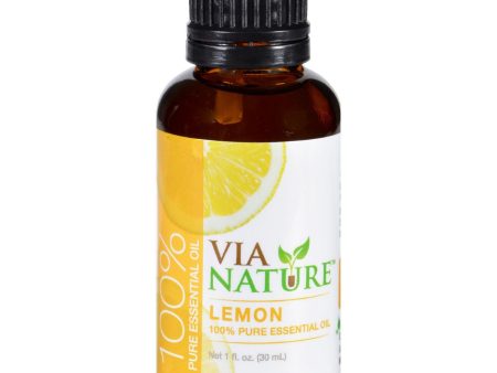 Via Nature Essential Oil - 100 Percent Pure - Lemon - 1 Fl Oz Hot on Sale