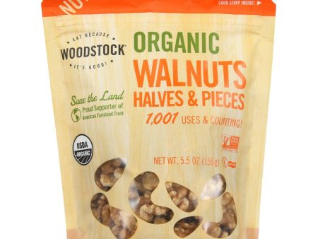 Woodstock Nuts - Organic - Walnuts - Halves And Pieces - 5.5 Oz - Case Of 8 Online Hot Sale