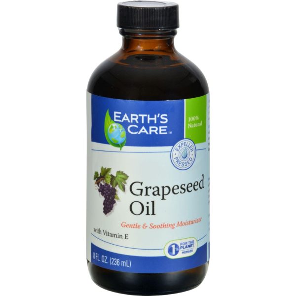 Earth s Care 100% Pure Grapeseed Oil - 8 Fl Oz Supply