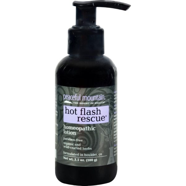 Peaceful Mountain Hot Flash Rescue Homeopathic Lotion - 4 Fl Oz Supply