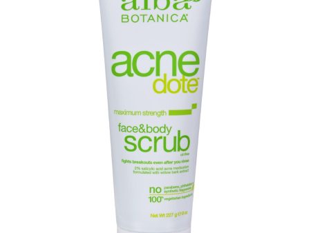 Alba Botanica Natural Acnedote Face And Body Scrub - 8 Fl Oz For Discount