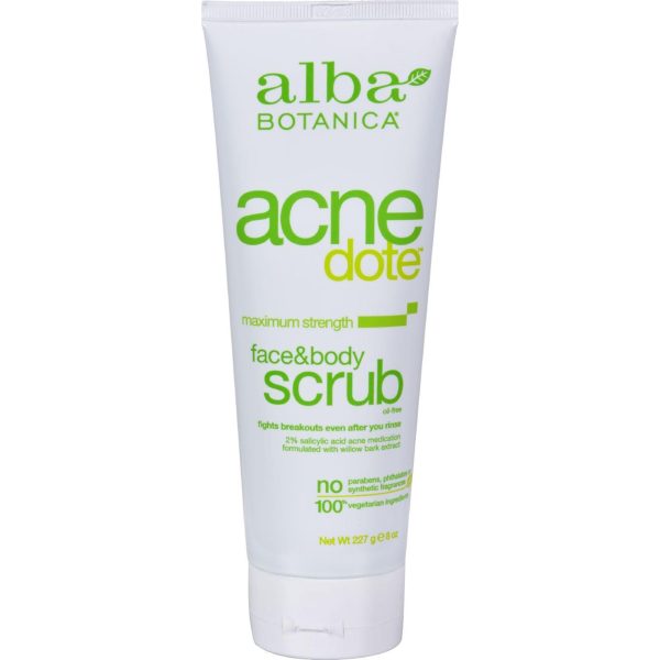 Alba Botanica Natural Acnedote Face And Body Scrub - 8 Fl Oz For Discount