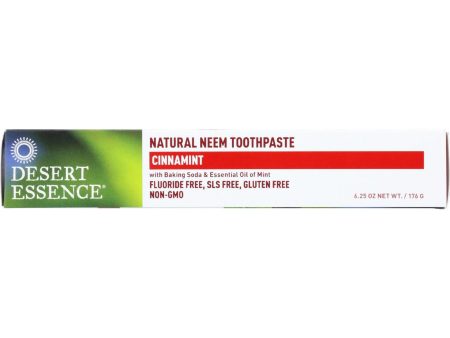 Desert Essence Toothpaste - Neem - Cinnamint - 6.25 Oz - 1 Each Sale