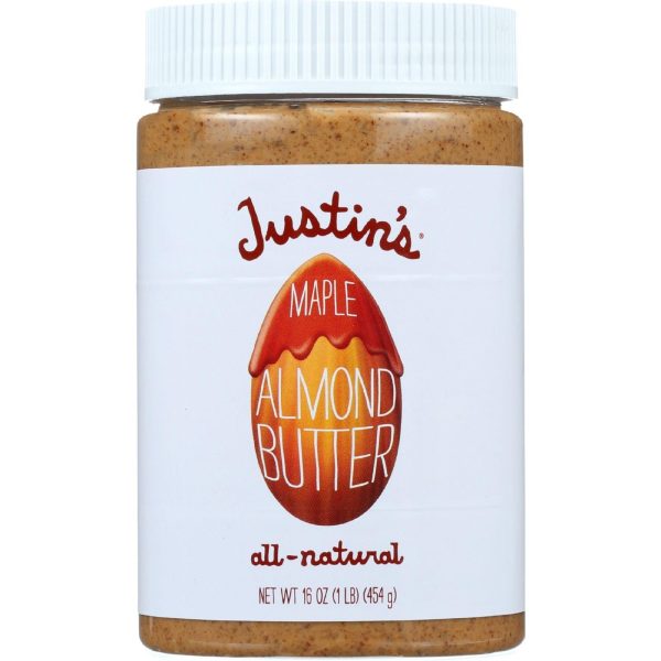 Justins Nut Butter Almond Butter - Maple - Jar - 16 Oz - Case Of 6 For Discount