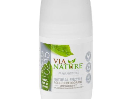 Via Nature Deodorant - Roll On - Frangrance Free - 2.5 Fl Oz Sale