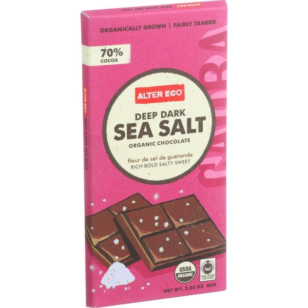 Alter Eco Americas Organic Chocolate Bar - Deep Dark Sea Salt - 2.82 Oz Bars - Case Of 12 For Cheap