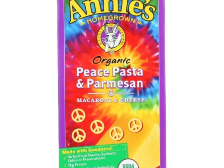 Annies Homegrown Macaroni And Cheese - Organic - Peace Pasta And Parmesan - 6 Oz - Case Of 12 on Sale