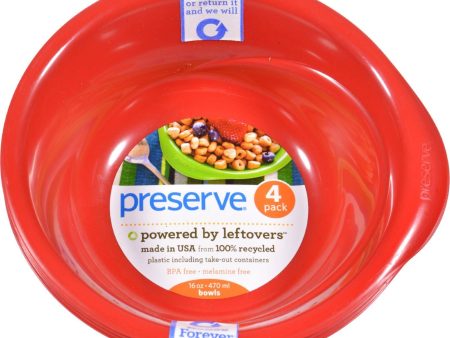 Preserve Everyday Bowls - Pepper Red - Case Of 8 - 4 Packs - 16 Oz For Sale