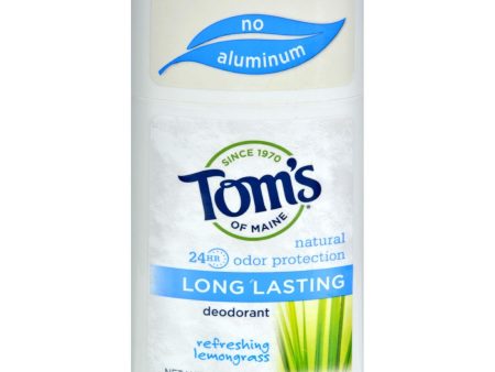 Tom s Of Maine Natural Long-lasting Deodorant Stick Lemongrass - 2.25 Oz - Case Of 6 Hot on Sale