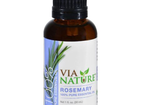 Via Nature Essential Oil - 100 Percent Pure - Rosemary - Single - 1 Fl Oz For Sale