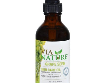 Via Nature Carrier Skin Care Oil - Grape Seed - 4 Fl Oz For Cheap