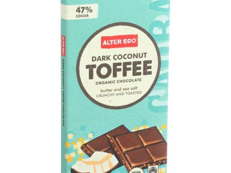 Alter Eco Americas Organic Chocolate Bar - Dark Coconut Toffee - 2.82 Oz Bars - Case Of 12 Online Sale