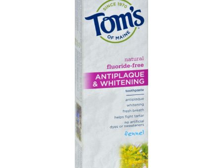 Tom s Of Maine Antiplaque And Whitening Toothpaste Fennel - 5.5 Oz - Case Of 6 Online now