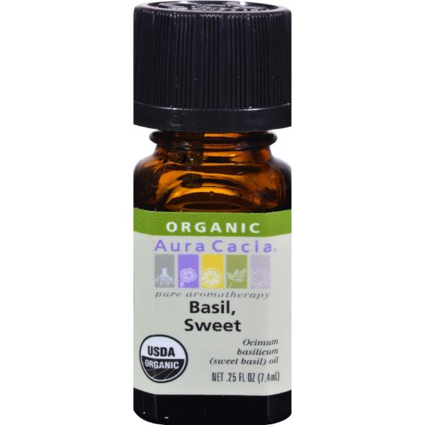 Aura Cacia Organic Basil Sweet - .25 Oz Online now