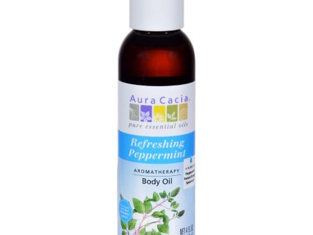 Aura Cacia Aromatherapy Bath Body And Massage Oil Peppermint Harvest - 4 Fl Oz Cheap