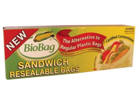 Biobag Resealable Sandwich Bags - Case Of 12 - 25 Count Online Sale