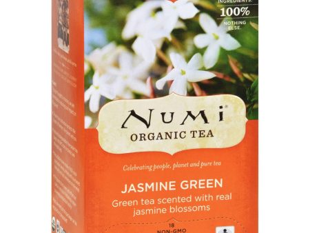 Numi Organic Tea Jasmine Green - 18 Tea Bags - Case Of 6 For Sale