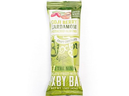 Bixby Bar - To The Nines - White Chocolate - Goji Berry Cardamom Pistachio Almond - 1.5 Oz Bars - Case Of 12 For Sale