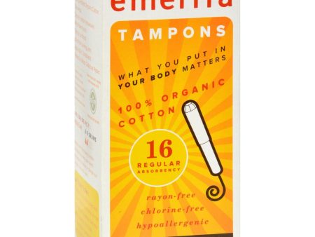 Emerita Organic Cotton Tampons Regular - 16 Tampons For Sale