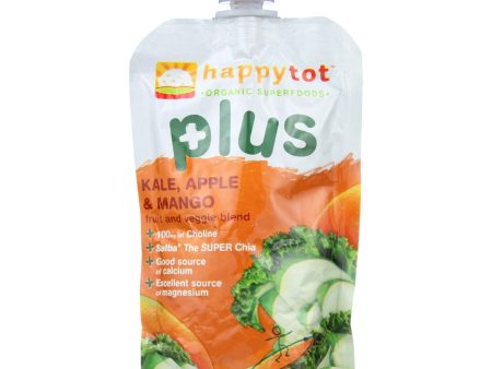 Happy Tot Toddler Food - Organic - Plus - Fruit And Veggie Blend - Kale Apple And Mango - 4.22 Oz - Case Of 16 For Cheap