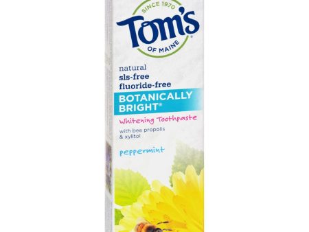 Tom s Of Maine Botanically Bright Whitening Toothpaste Peppermint - 4.7 Oz - Case Of 6 Fashion