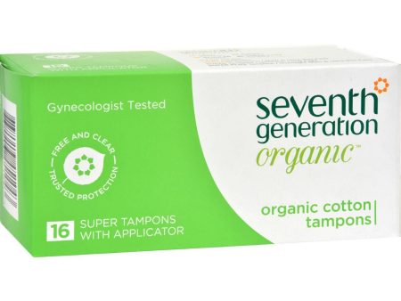 Seventh Generation Tampons - Organic Cotton - Applicator - Super - 16 Count Online Sale