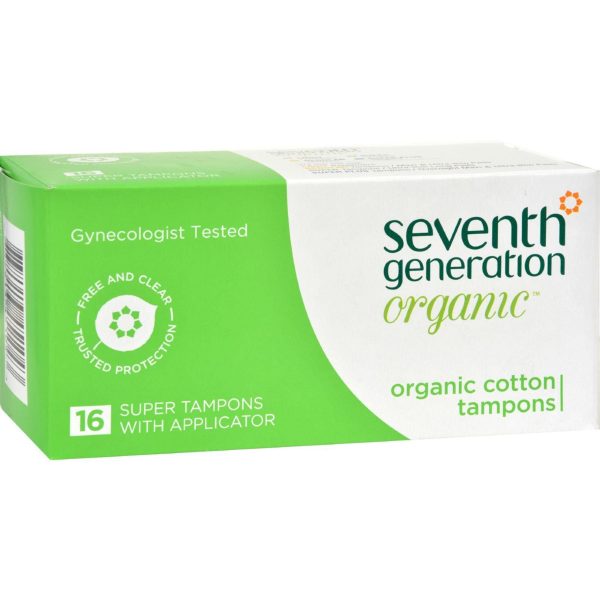 Seventh Generation Tampons - Organic Cotton - Applicator - Super - 16 Count Online Sale