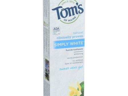 Tom s Of Maine Toothpaste - Simply White - Gel - Sweet Mint - 4.7 Oz - Case Of 6 Cheap