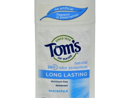 Tom s Of Maine Natural Long-lasting Deodorant Stick Unscented - 2.25 Oz Each - Case Of 6 For Cheap