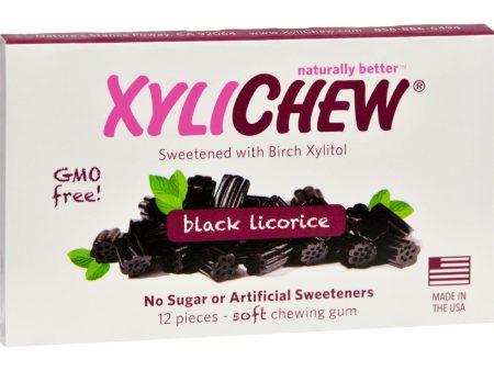 Xylichew Gum - Black Licorice - Counter Display - 12 Pieces - 1 Case For Discount