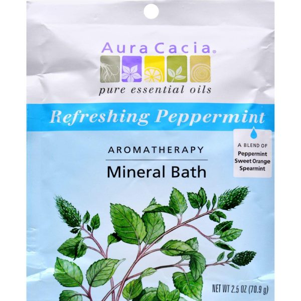 Aura Cacia Aromatherapy Mineral Bath Peppermint Harvest - 2.5 Oz - Case Of 6 Supply