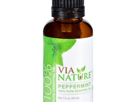 Via Nature Essential Oil - 100 Percent Pure - Peppermint - Single - 1 Fl Oz For Cheap