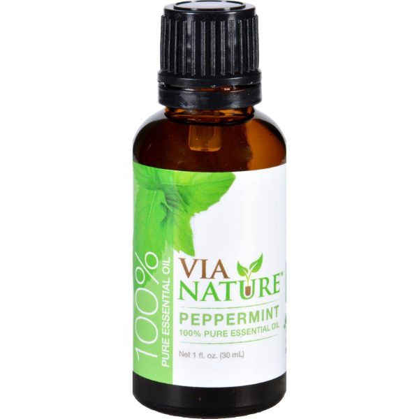 Via Nature Essential Oil - 100 Percent Pure - Peppermint - Single - 1 Fl Oz For Cheap