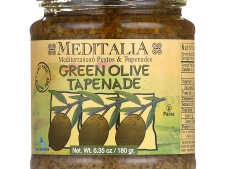 Meditalia Spread - Green Olive Tapenade - 6.35 Oz - Case Of 6 Online Hot Sale