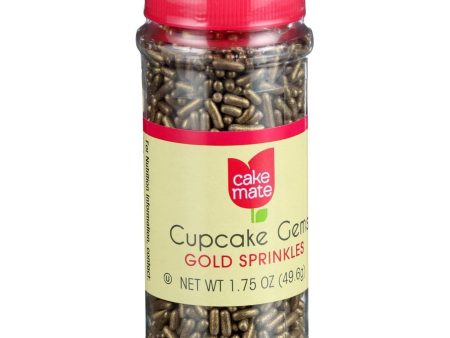 Cake Mate Decorating Cupcake Gems - Gold Sprinkles - 1.75 Oz - Case Of 6 Online Sale