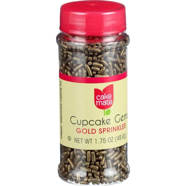 Cake Mate Decorating Cupcake Gems - Gold Sprinkles - 1.75 Oz - Case Of 6 Online Sale