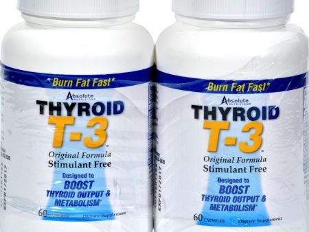 Absolute Nutrition Thyroid T-3 - 60 Capsules Each - Pack Of 2 For Sale