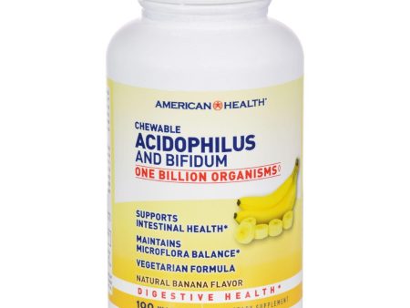 American Health Acidophilus With Bifidus Chewable Banana - 100 Wafers Hot on Sale