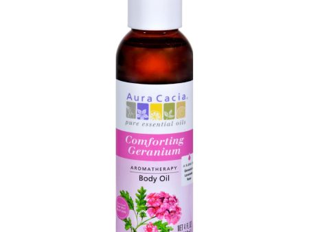 Aura Cacia Aromatherapy Body Oil Comforting Geranium - 4 Fl Oz Fashion