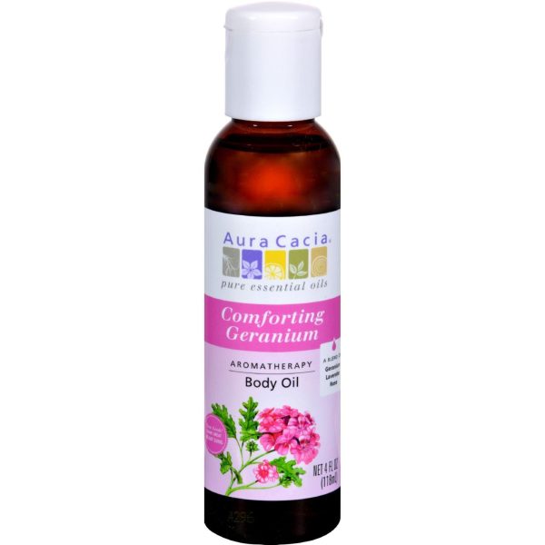 Aura Cacia Aromatherapy Body Oil Comforting Geranium - 4 Fl Oz Fashion