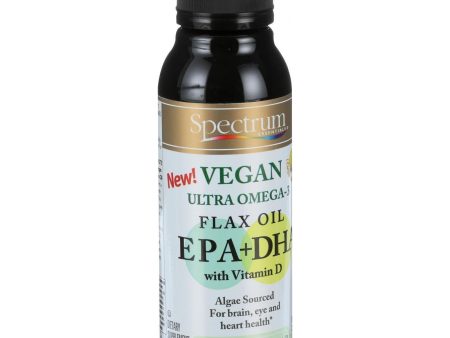 Spectrum Essentials Flax Oil - Ultra Omega 3 - Epa Plus Dha With Vitamin D - Vegan - 8 Oz Hot on Sale