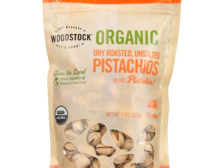 Woodstock Nuts - Organic - Pistachios - Dry Roasted - Unsalted - 7 Oz - Case Of 8 Fashion