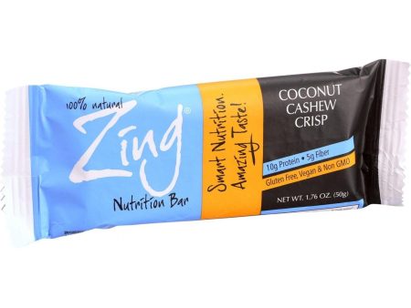 Zing Bars Nutrition Bar - Coconut Cashew Crisp - 1.76 Oz Bars - Case Of 12 Sale