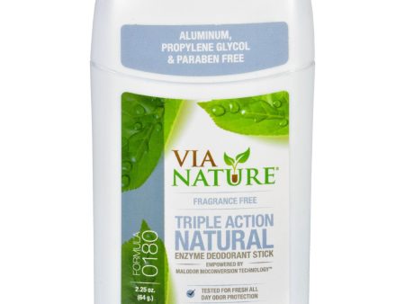 Via Nature Deodorant - Stick - Fragrance Free - 2.25 Oz Discount