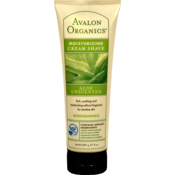 Avalon Organics Moisturizing Cream Shave Aloe Unscented - 8 Fl Oz Fashion