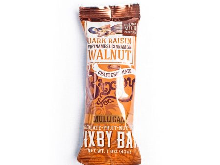 Bixby Bar - Mulligan - Milk Chocolate - Dark Raisin Vietnamese Cinnamon Walnut - 1.5 Oz Bars - Case Of 12 Supply