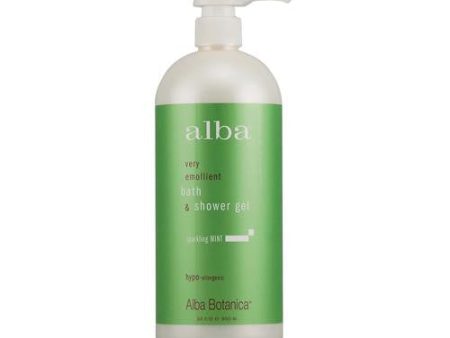 Alba Botanica Very Emollient Bath And Shower Gel Sparkling Mint - 32 Fl Oz For Sale