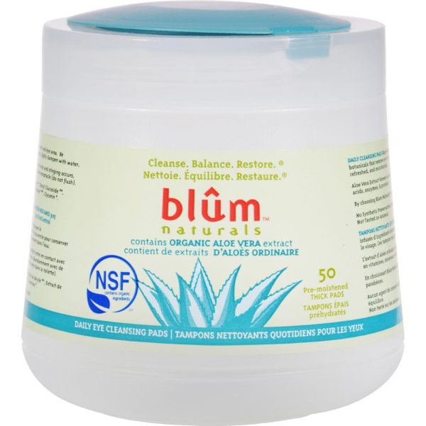 Blum Naturals Daily Eye Cleaning Pads With Aloe Vera - 50 Pads Online