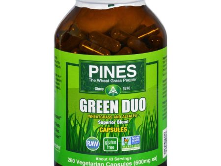 Pines International Green Duo - Organic - Capsules - 260 Veg Capsules For Sale